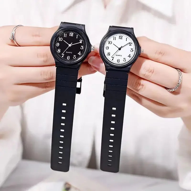 Exam Watch Silicone Strap Simple Women Watch Student Ladies Quartz Wristwatch Waterproof Round Small Dial for Women