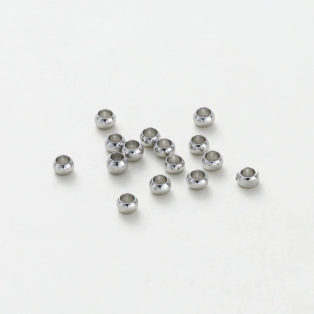 100pcs/lot 1.5/2/2.5mm 14K/18K Gold Color Plated Brass Positioning Beads for DIY Bracelet Necklace Jewelry Making Accessories