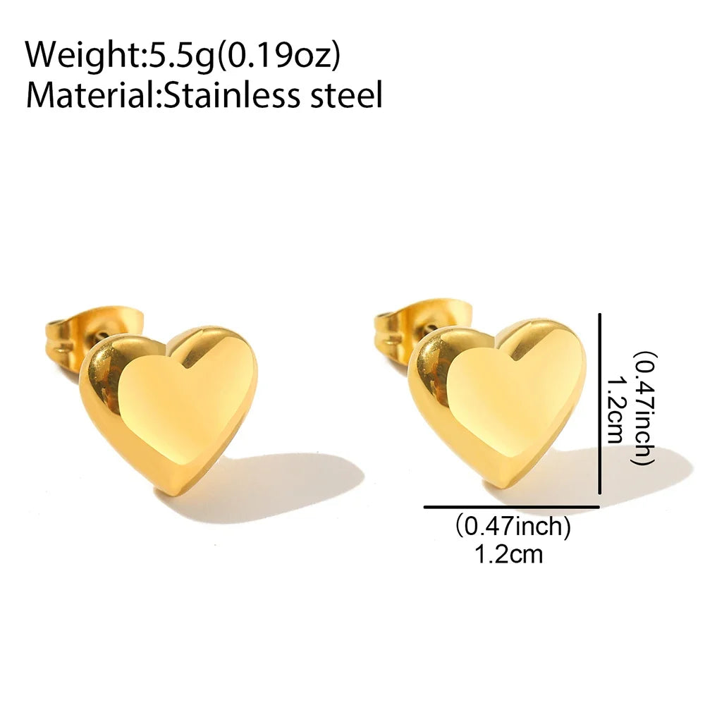 Stainless Steel Earrings Cubic Peach Heart Stud High-end Sense Ornate Earring For Women Jewelry Banquet  Anniversary Gifts New