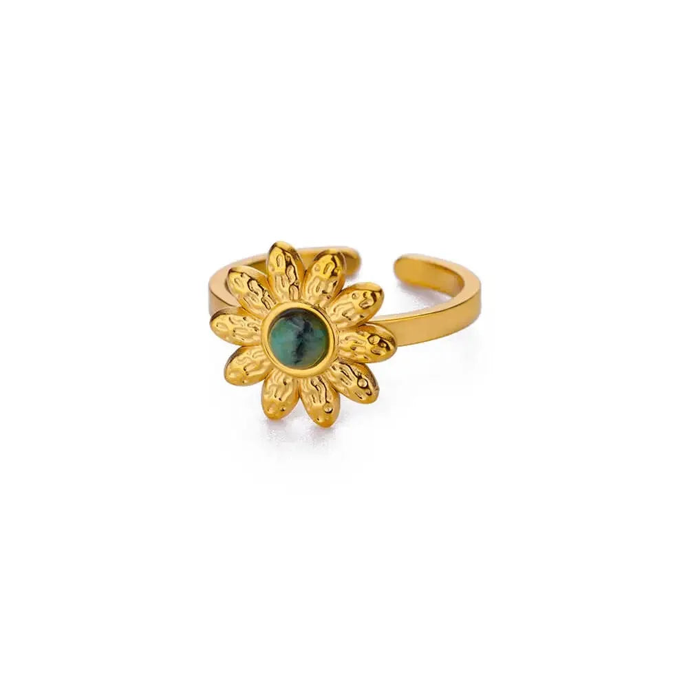 Luxury Zircon Butterfly Flower Rings for Women Stainless Steel Gold Color Cheap Ring Fashion Wedding Couple y2k Jewelry anillos