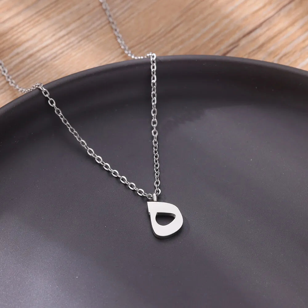 Arabic Letter Name Pendant Necklace For Women Stainless Steel Inital Chain Choker Collar Necklace 2024 Wedding Jewelry bijoux