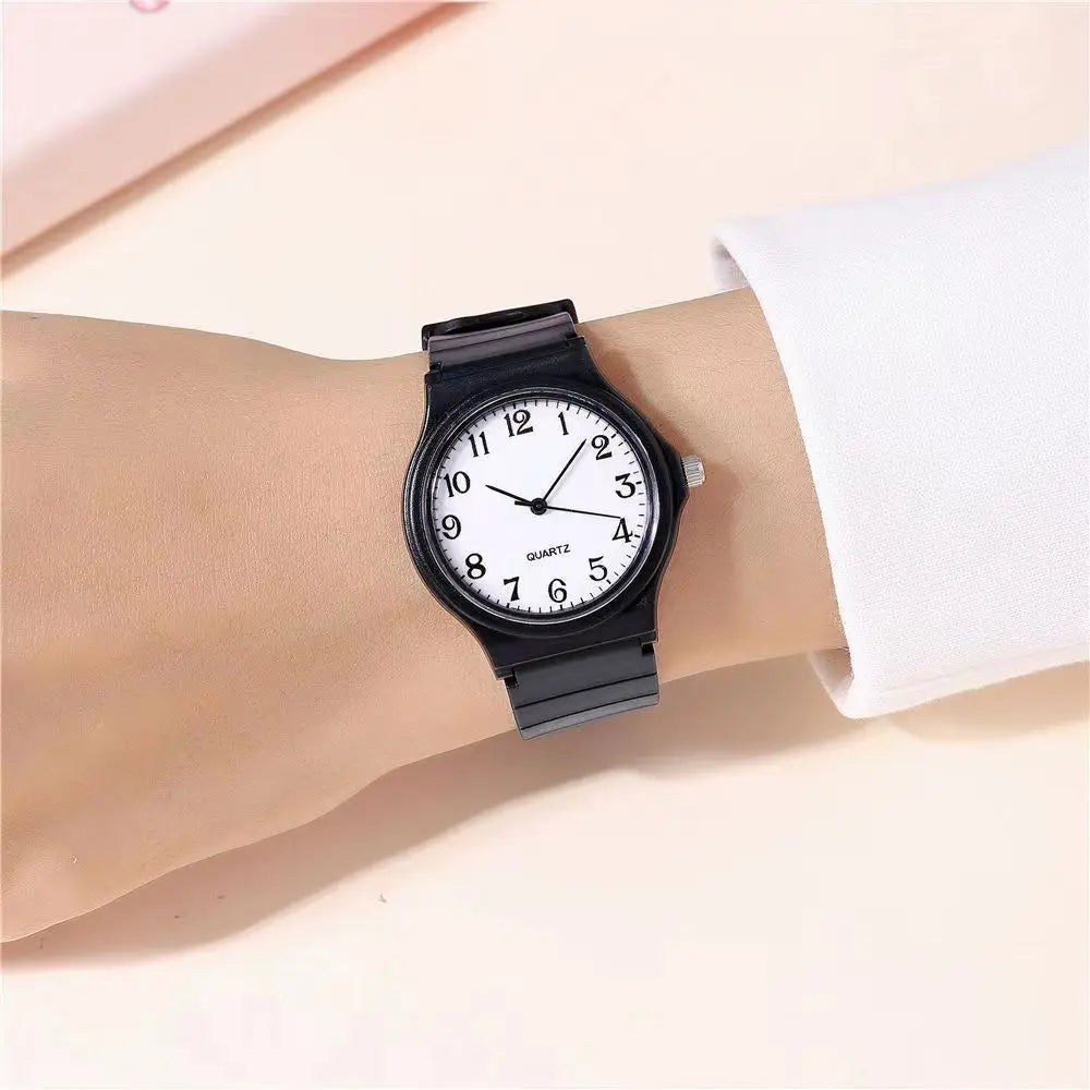 Exam Watch Silicone Strap Simple Women Watch Student Ladies Quartz Wristwatch Waterproof Round Small Dial for Women