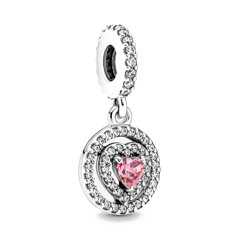 2026 Spring Pink Series Ballon Butterfly Flower Pendant Fit S925 European 925 Sterling Silver Bracelet Bangles Necklace