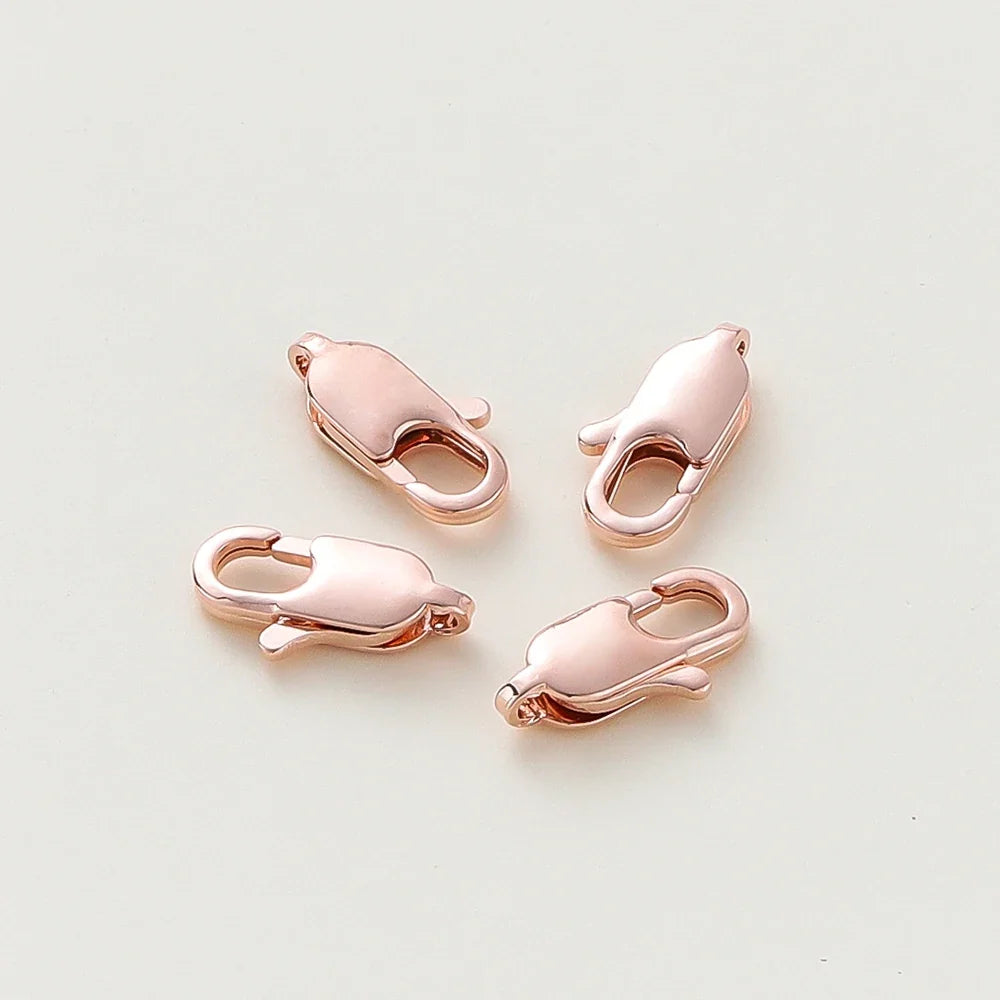 10pcs/lot 14K 18K Gold Plated Lobster Clasps Jump Rings End Chain Connector Hooks For DIY Necklace Bracelet Making Components