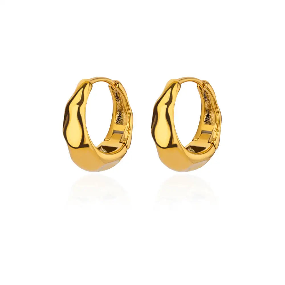 Round Stainless Steel Gold Color Stud Earrings For Women Fashion Waterproof Piercing Earrings New Party Wedding Jewelry Gift