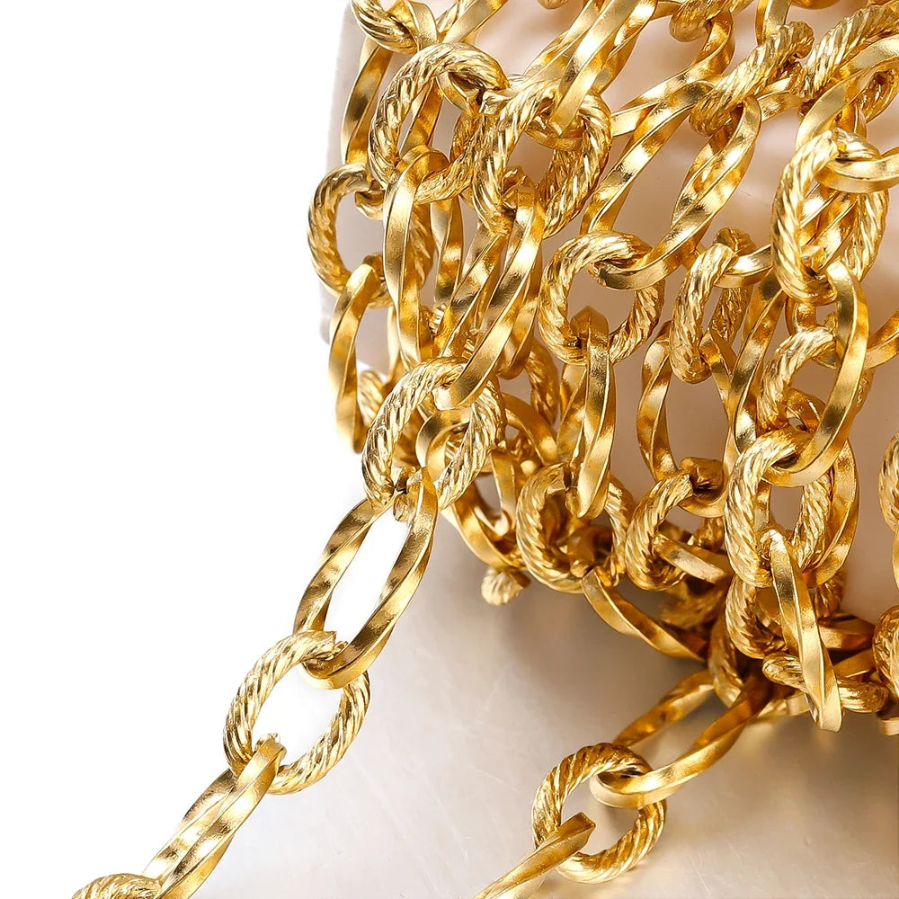 1Meter Stainless Steel Brass Metal Thick Cable Chain For Jewelry Making Handmade DIY Bracelet Necklace Components
