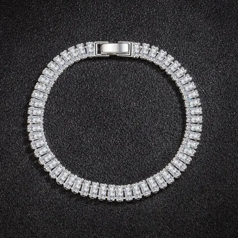 925 Sterling Silver Bracelet Elegant Zircon Crystal Fashion Jewelry For Women Engagement Wedding Glamour Jewelry 18CM
