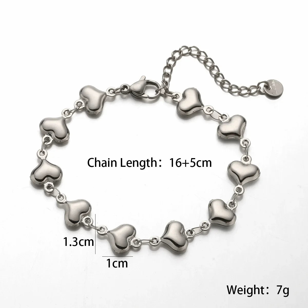 NEWBUY Wholesale Non-Fading Gold Color 316L Stainless Steel Heart Charm Bracelet For Women Casual Daily Jewelry
