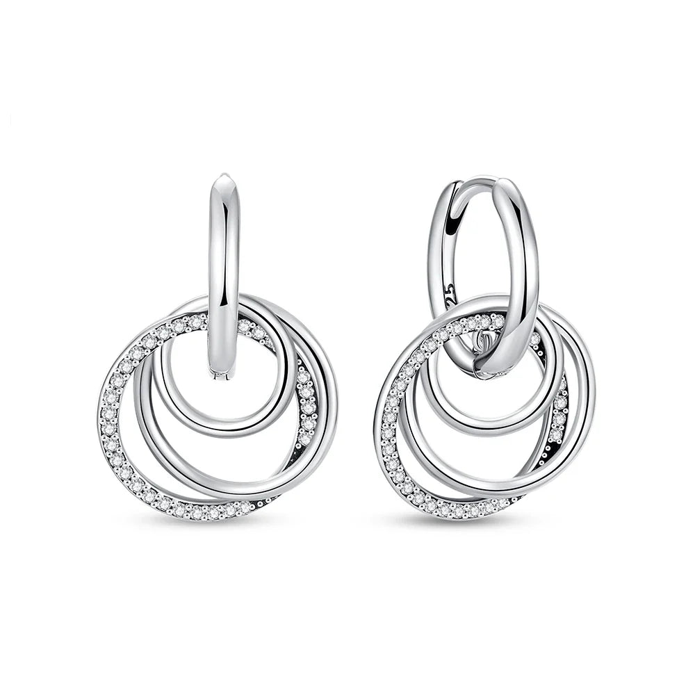 Original 925 Sterling Silver Earrings 2026 Stud Hoop Crystal Earings For Women Rose Gold Crown Heart Infinity Bee Earing Jewelry