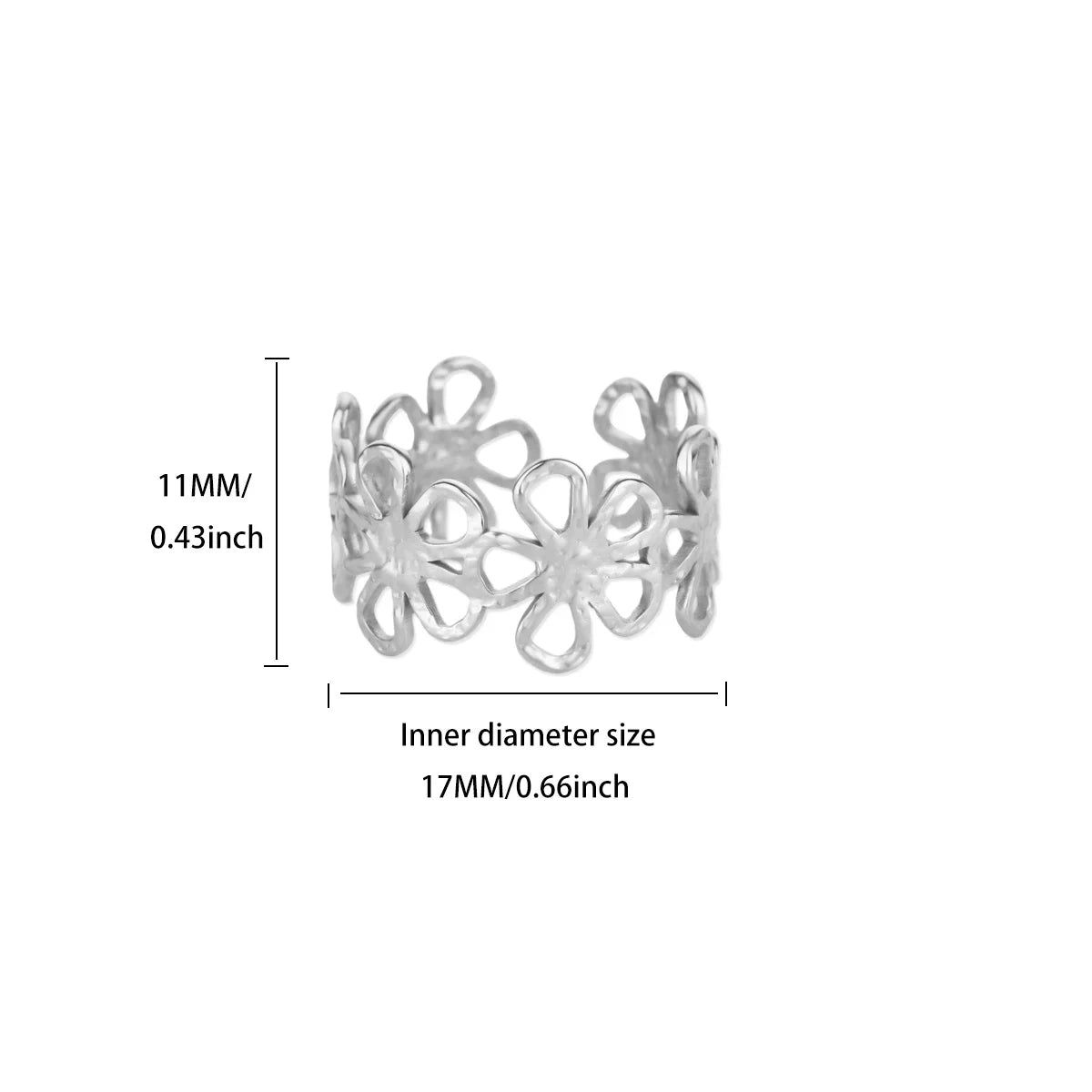 Stainless Steel Exaggerated Big Flower Rings For Women Gold Color Sunflower Finger Ring Female Fashion Aesthetic Jewelry Gift