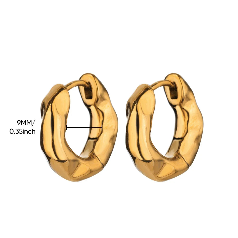 Stainless Steel Pendientes Earrings for Women Gold Color New In Geometric Small Hoop Earrings 2024 Trend Wedding Jewelry Gift