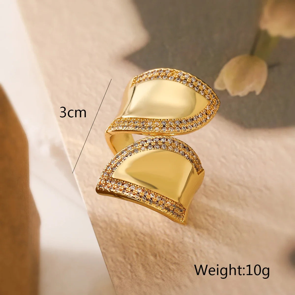 NEWBUY High Quality AAA CZ Zircon Inlay Copper Wedding Jewelry Unique Design Open Rings For Elegant Women Size Adjustable