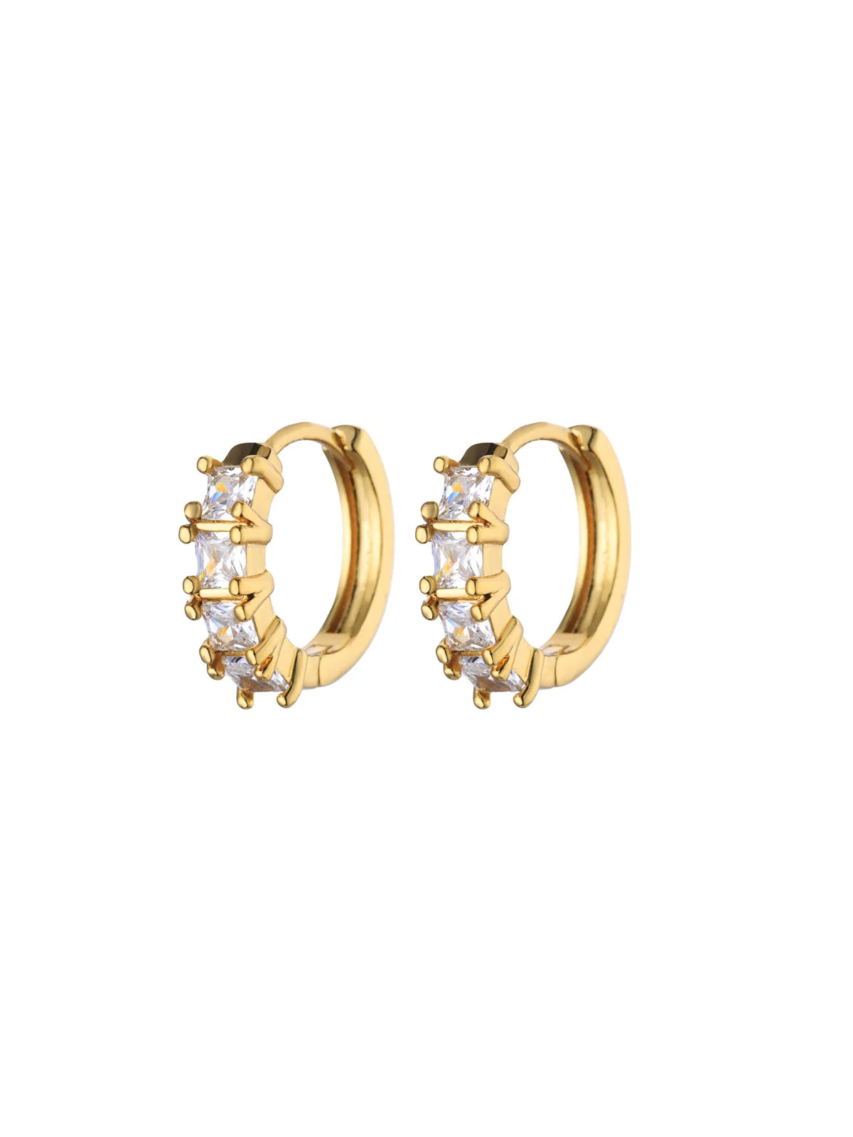 Cubic Zirconia U Shape Stud Earrings For Women Stainless Steel Geometric Earrings Jewelry Wedding Birthday Gift
