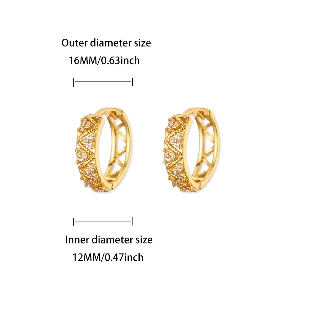 Luxury Zircon Hoop Earrings for Women Gold Color Stainless Steel Butterfly Heart Snake Earring Fashion Party Wedding Jewelry Gif