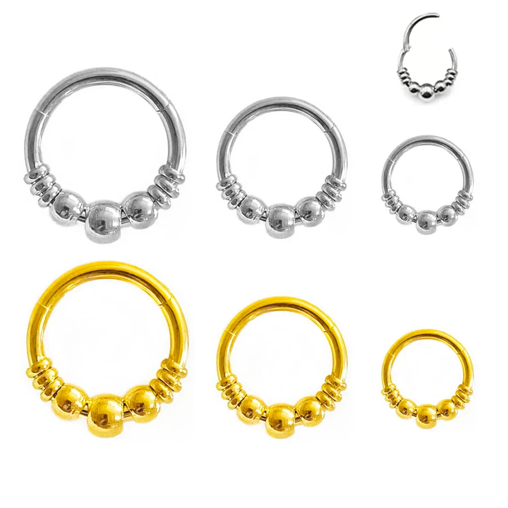 1pc 316L Surgical Steel  Septum Clicker Ear Cartilage Helix Tragus Faux Daith Earring Hoop Body  Piercing Jewelry Nose Ring