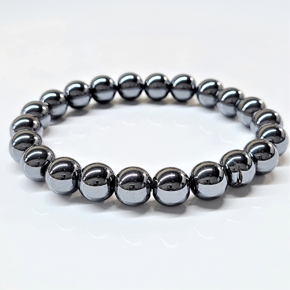Hematite Round Bead Bracelet