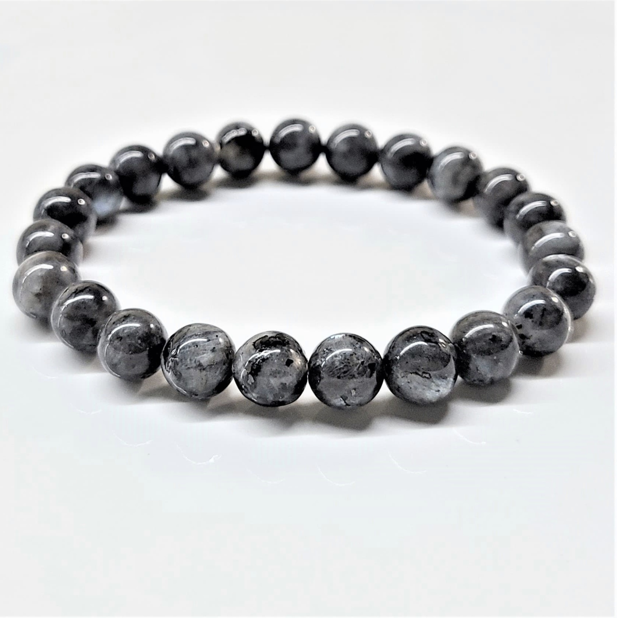 Larvikite Round Bead Bracelet - Stone of Grounded Expansion