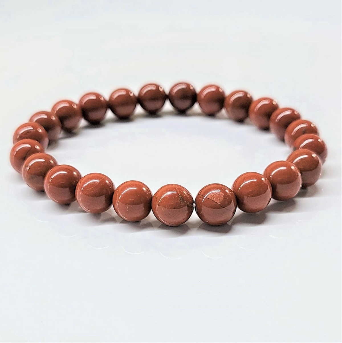 Red Jasper Round Bead Bracelet - The Life Force Energy Stone