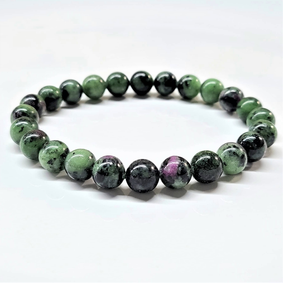 Ruby Zoisite Round Bead Bracelet - The Anti Lazy Stone