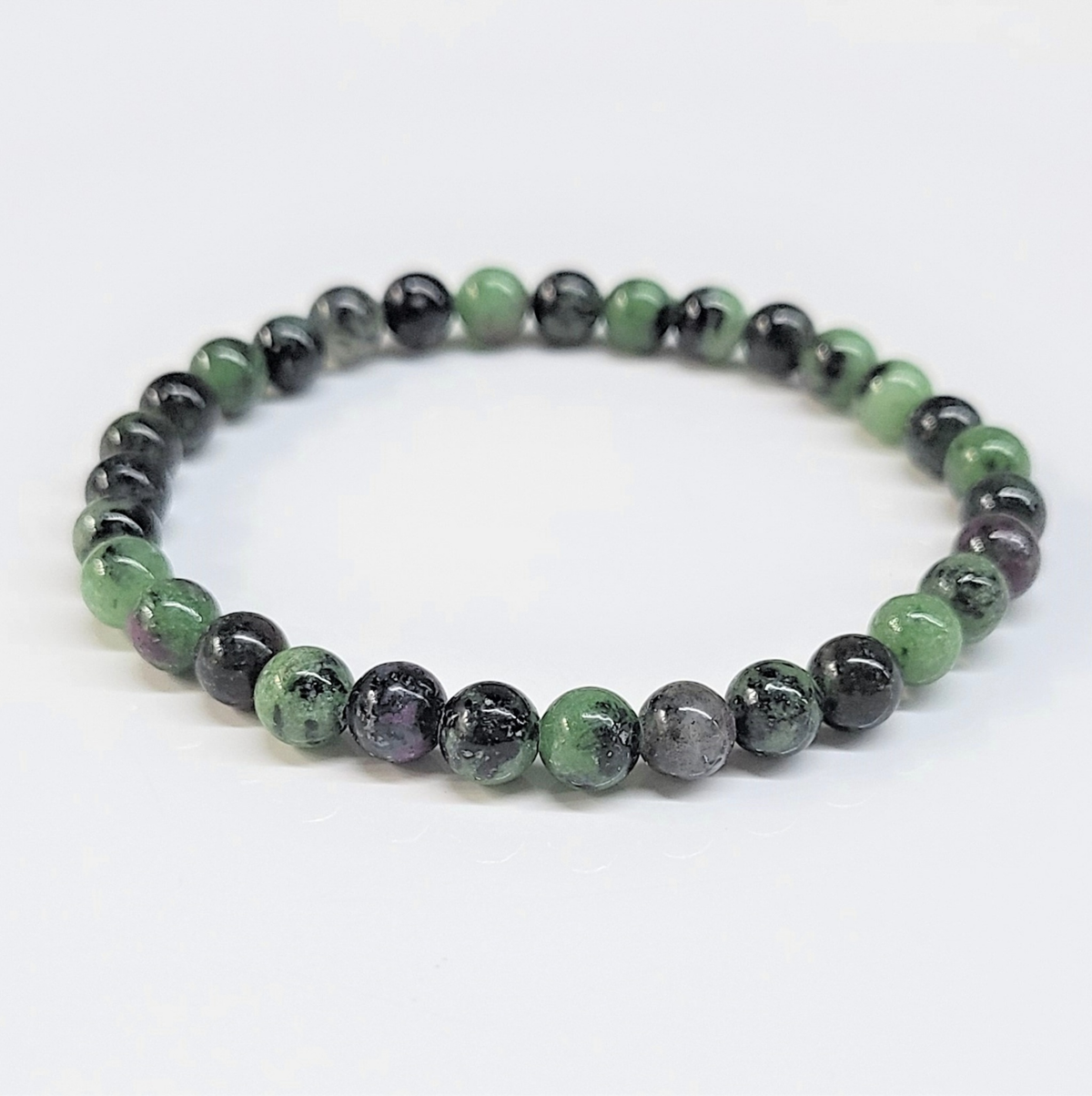 Ruby Zoisite Round Bead Bracelet - The Anti Lazy Stone