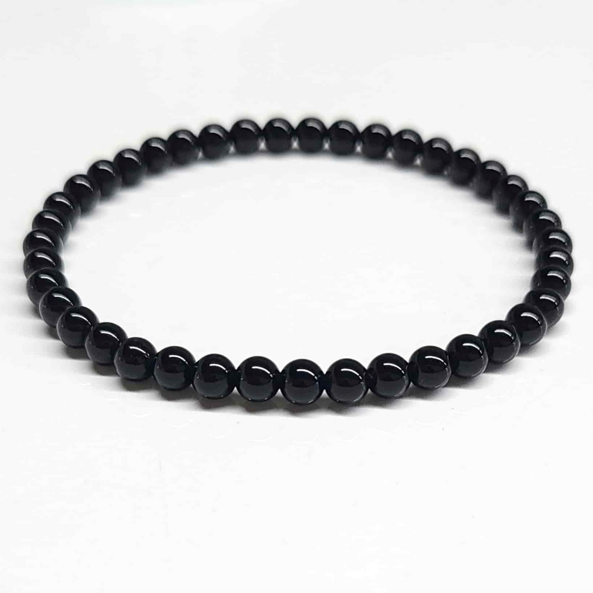 Black Tourmaline Round Bead Bracelet - Energy Filter