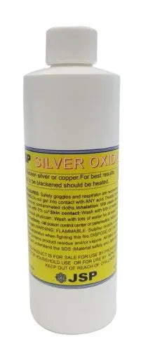 JSP Silver Oxidizer – 8 oz (Instant Black Patina Solution for Silver, Gold, Copper & Bronze)