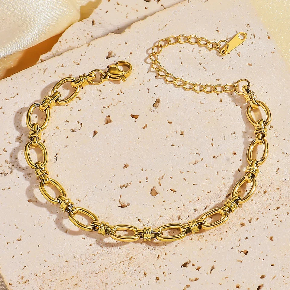 Yupsk 3Pcs Gold Color Stainless Steel Stacked Bangle Bracelets for Women Exquisite Inlaid Zircon Waterproof Party Jewelry