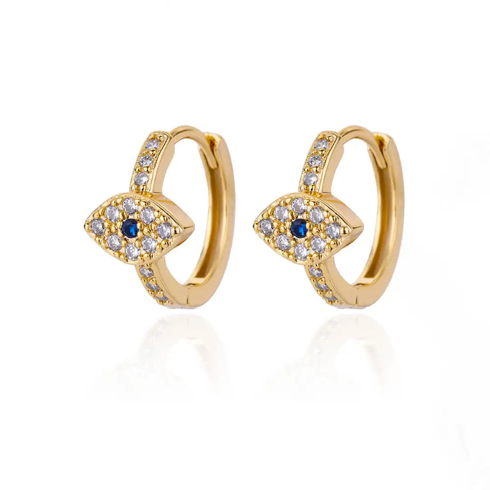 Zircon Evil Eye Earrings For Women Stainless Steel Gold Color Pendientes Piercing Earring Goth 2024 New In Jewelry aretes mujer