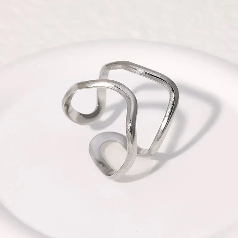 LATS Stainless Steel Gold Color Rings for Women Men 2024 Colorfast Popular Party Personalized Exaggerated Charms Jewelry Gifts