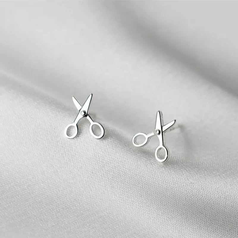 Creative Mini Scissors Stud Earrings for Women Girl