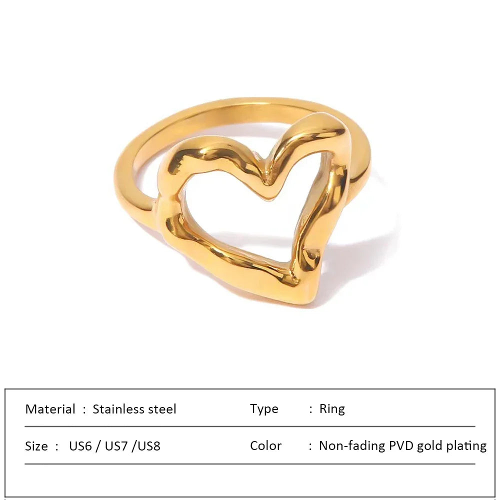 Vintage Circle Motif Stainless Steel Ring for Women Melted Texture Detail Texture Temperament Jewelry Wholesale Dropshipping