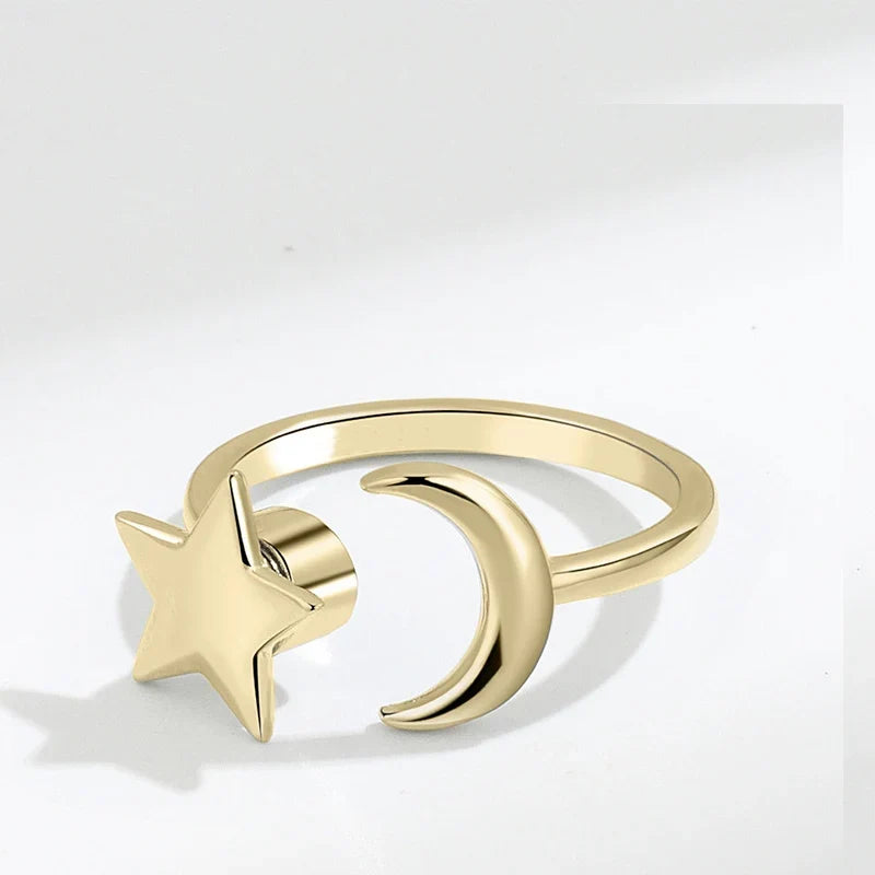 Anti Stress Anxiety Fidget Rings for Women Stainless Steel Sunflower Sun Star Spinner Ring Christmas Jewelry Gifts Dropshipping