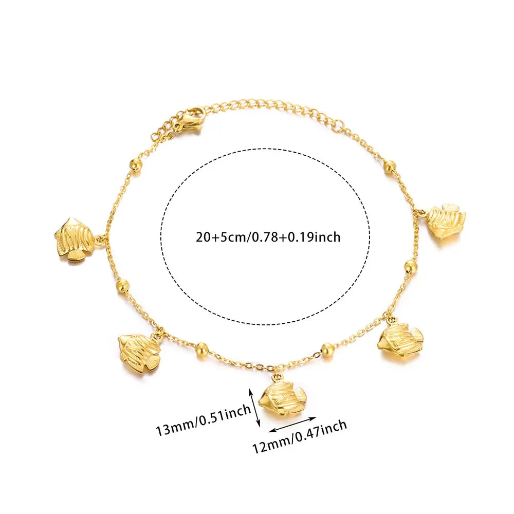 Freshwater Pearl Jewelry Set Shell Starfish Star Necklace Anklet Sets For Women Fashion Stainless Steel Chain Party Daily Gifts