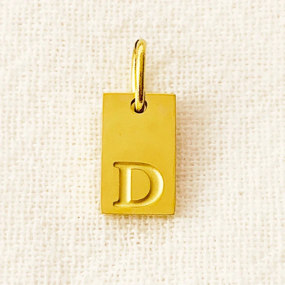 10PCS Alphabet Charm Pendant for Necklaces Stainless Steel Jewelry DIY Engraved Lettering Accessories Women's Fashion Jewelry