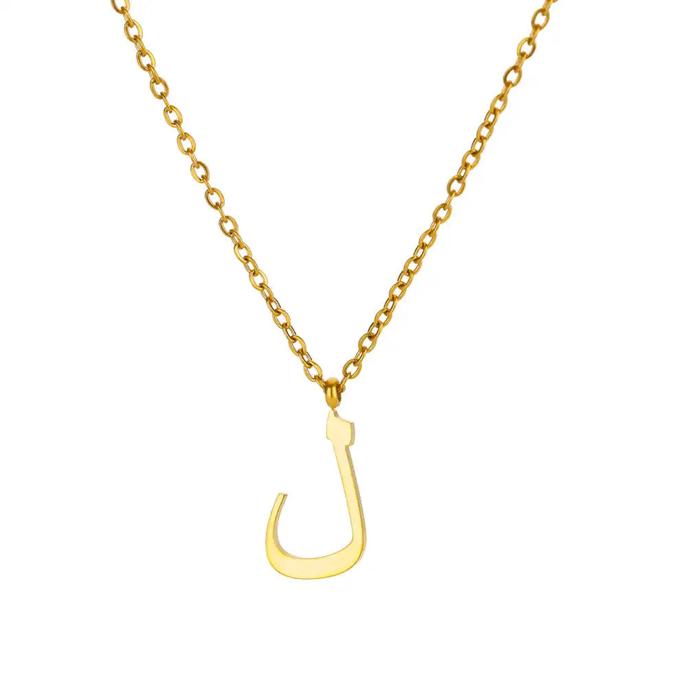 Arabic Letter Name Necklaces For Women Stainless Steel Alphabet Pendant Chain Choker Collar Femme Wedding Aesthetic Jewelry Bff