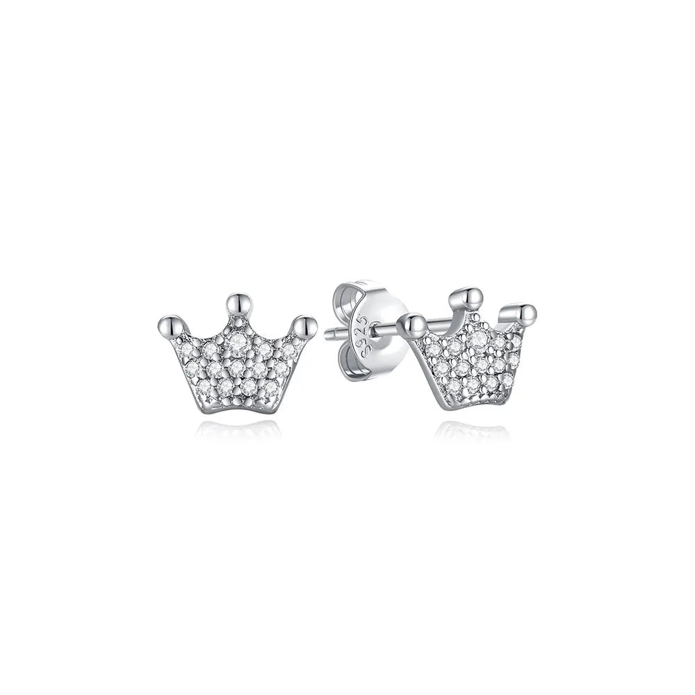 Original 925 Sterling Silver Earrings 2026 Stud Hoop Crystal Earings For Women Rose Gold Crown Heart Infinity Bee Earing Jewelry