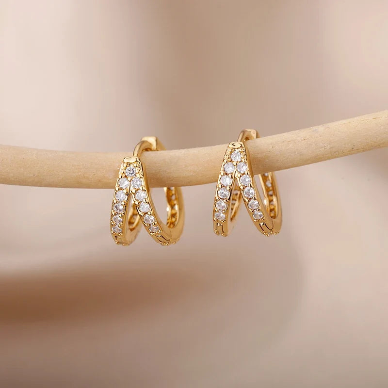 Zircon Evil Eye Earrings For Women Stainless Steel Gold Color Pendientes Piercing Earring Goth 2024 New In Jewelry aretes mujer