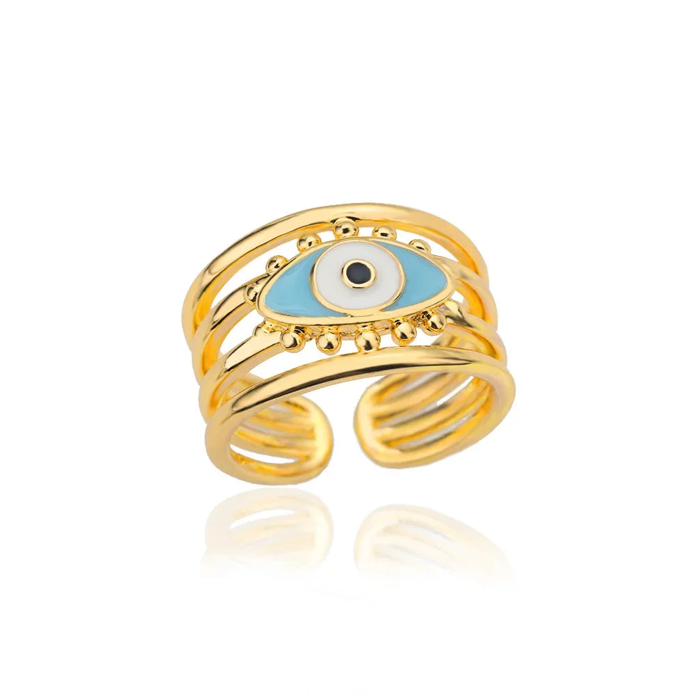 Evil Eye Rings For Women Stainless Steel Turkish Eye Ring Wedding Gothic Aesthetic Jewelry Sets anillos bague bijoux