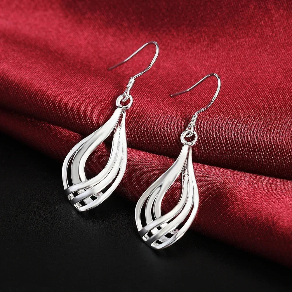 Top Quality 925 Sterling Silver Earrings Simple Round Circle Hoop Earrings For Woman Fashion Wedding Engagement Charm Jewelry