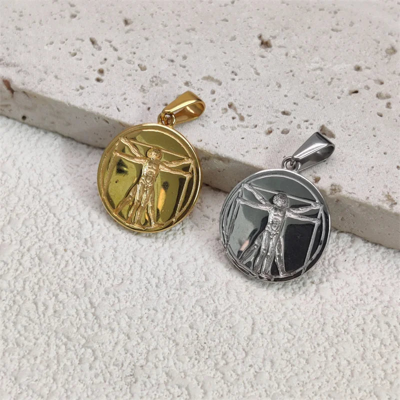 Trendy Rose Cross Design 18K Gold Plated Stainless Steel Pendants For Woman Man