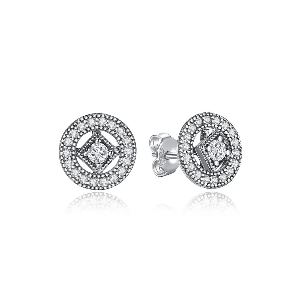 Original 925 Sterling Silver Earrings 2026 Stud Hoop Crystal Earings For Women Rose Gold Crown Heart Infinity Bee Earing Jewelry