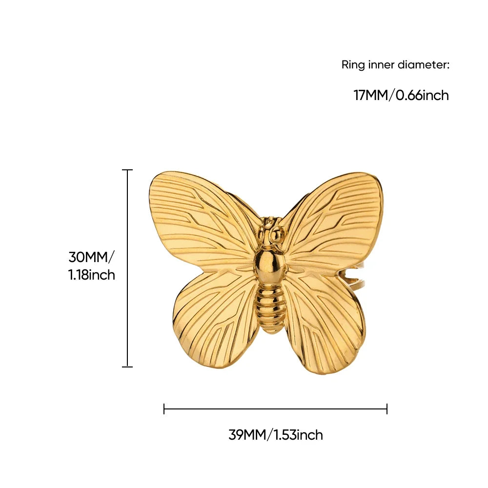 Stainless Steel Exaggerated Big Flower Rings For Women Gold Color Sunflower Finger Ring Female Fashion Aesthetic Jewelry Gift