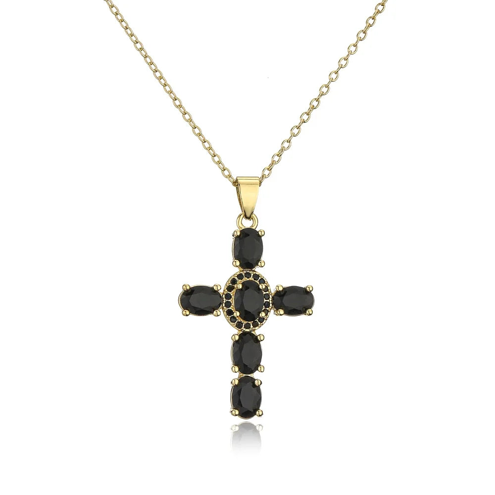 NEWBUY Classic Design Cross Pendant Necklace For Women 2026 Hot Sale Luxury AAA Cubic Zirconia Crystal Christian Jewelry Gift