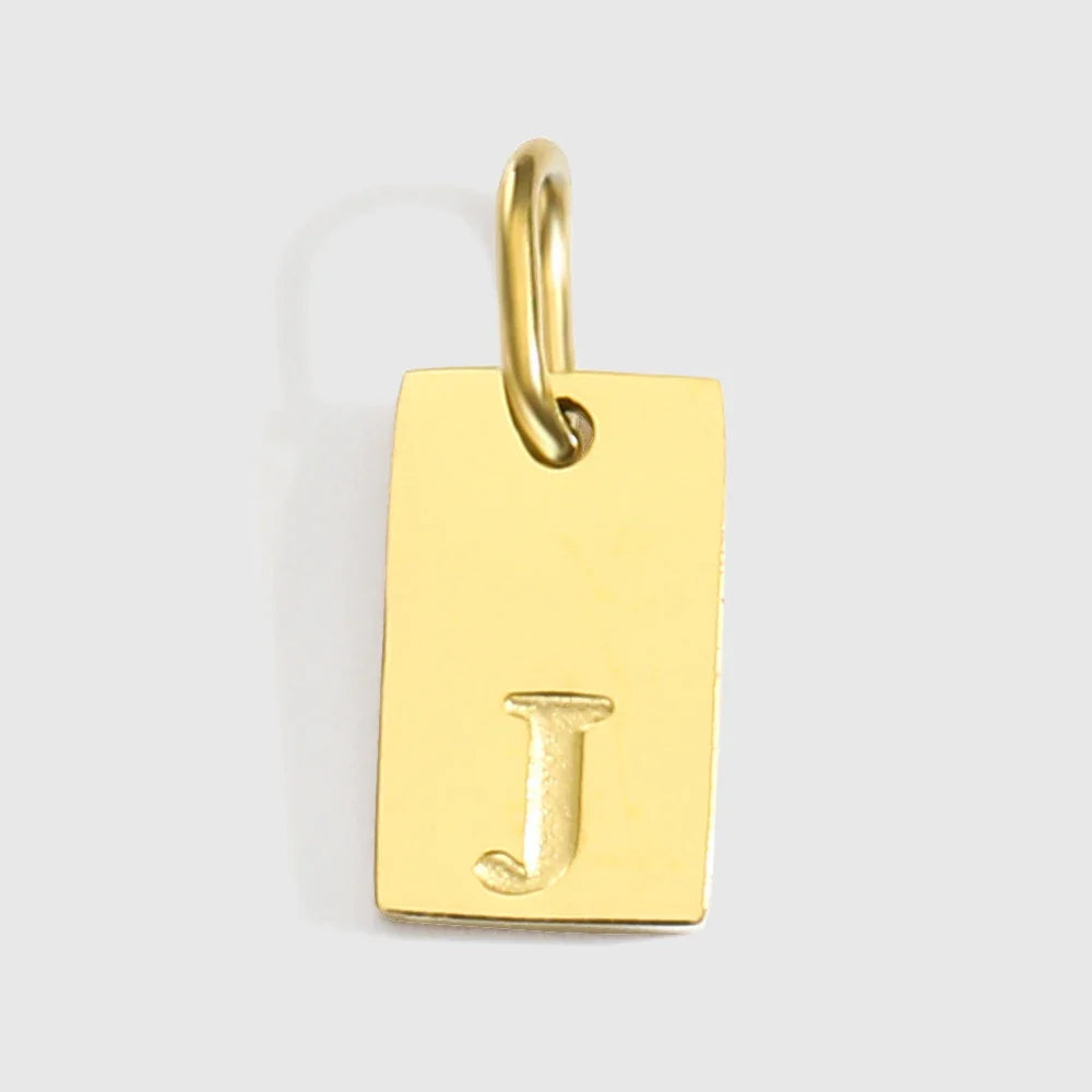 Alphabet Charm Pendant for Necklaces Stainless Steel Jewelry DIY Engraved Lettering Accessories Women's Fashion Jewelry