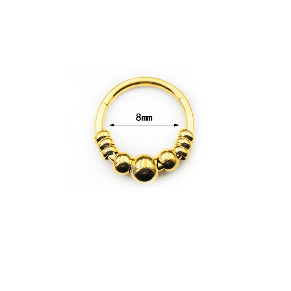 1pc 316L Surgical Steel  Septum Clicker Ear Cartilage Helix Tragus Faux Daith Earring Hoop Body  Piercing Jewelry Nose Ring