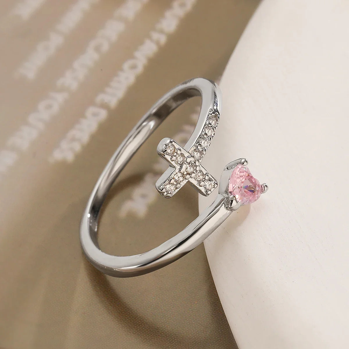 NEWBUY 2026 New Fashion Clear Shiny CZ Zircon Cross Evil Eye Rings For Women Girl Finger Accessories Party Jewelry Gift