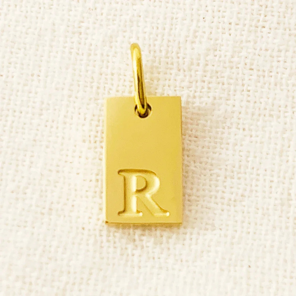 10PCS Alphabet Charm Pendant for Necklaces Stainless Steel Jewelry DIY Engraved Lettering Accessories Women's Fashion Jewelry