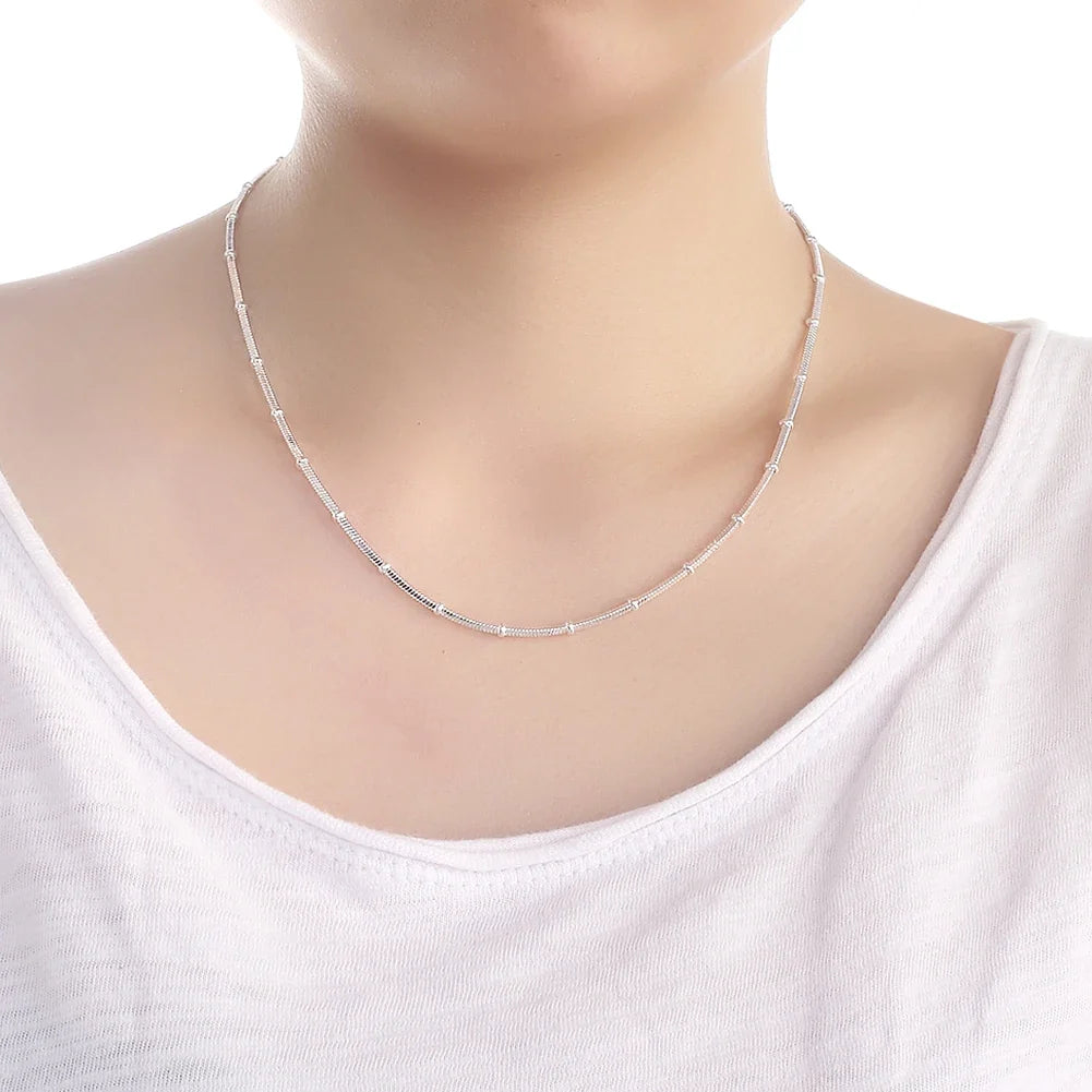Fine Top brands 925 Sterling Silver bracelets neckalce Jewelry sets beads Snake bone chain for women man Wedding Party Gifts