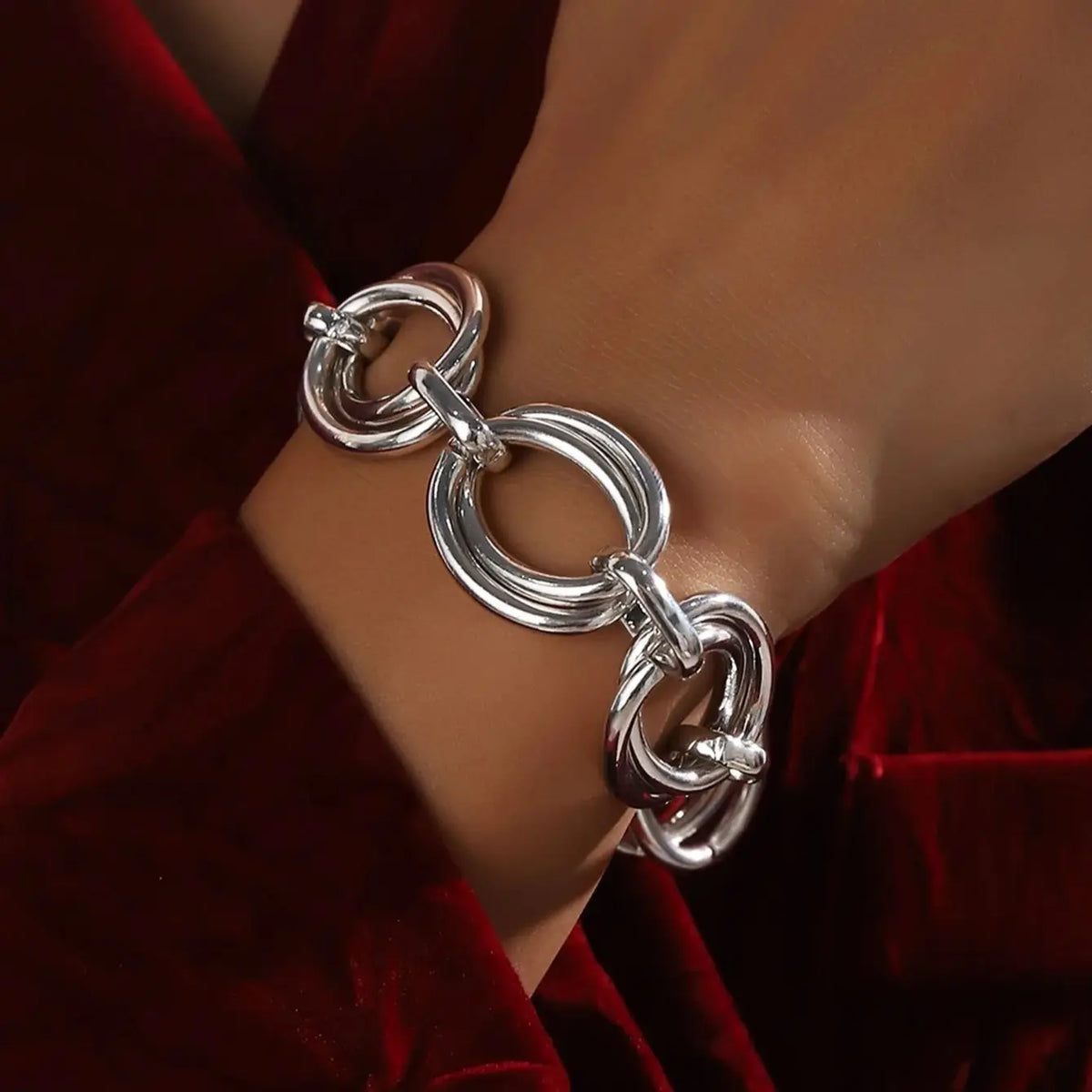 Never Fade Stainless Steel Oval Links Chain Bracelets for Women Girls, Dainty Simple Minimalist Metal Links Wristband