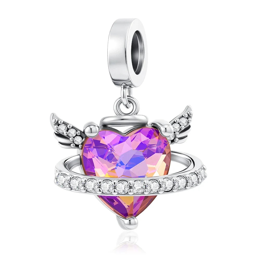 2026 Spring Pink Series Ballon Butterfly Flower Pendant Fit S925 European 925 Sterling Silver Bracelet Bangles Necklace